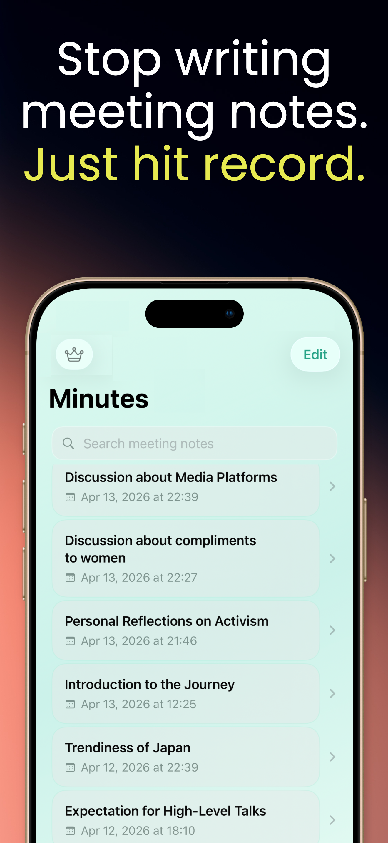 Just record to create minutes